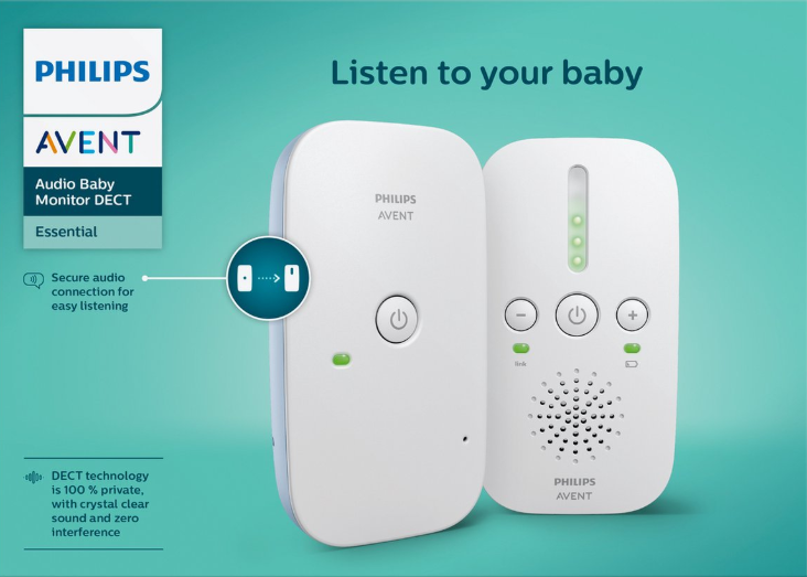 Philips Avent DECT Audio Baby Monitor SCD503/26 box